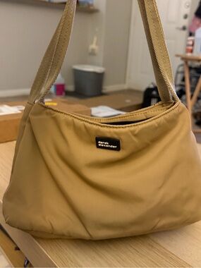 Tan Nylon Shoulder Bag by Derek Alexander